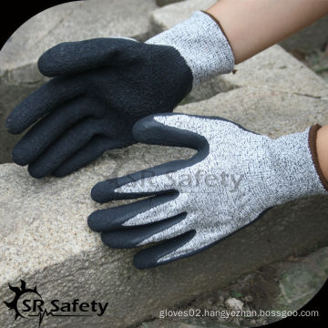 SRSAFETY 13G knitted liner coated latex cut working gloves/cut resistant hand gloves